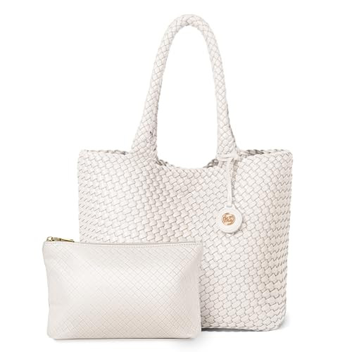 PS PETITE SIMONE Woven Tote Bag for Women Large Woven Leather Handbags and Purses Braided Bags We... | Amazon (US)