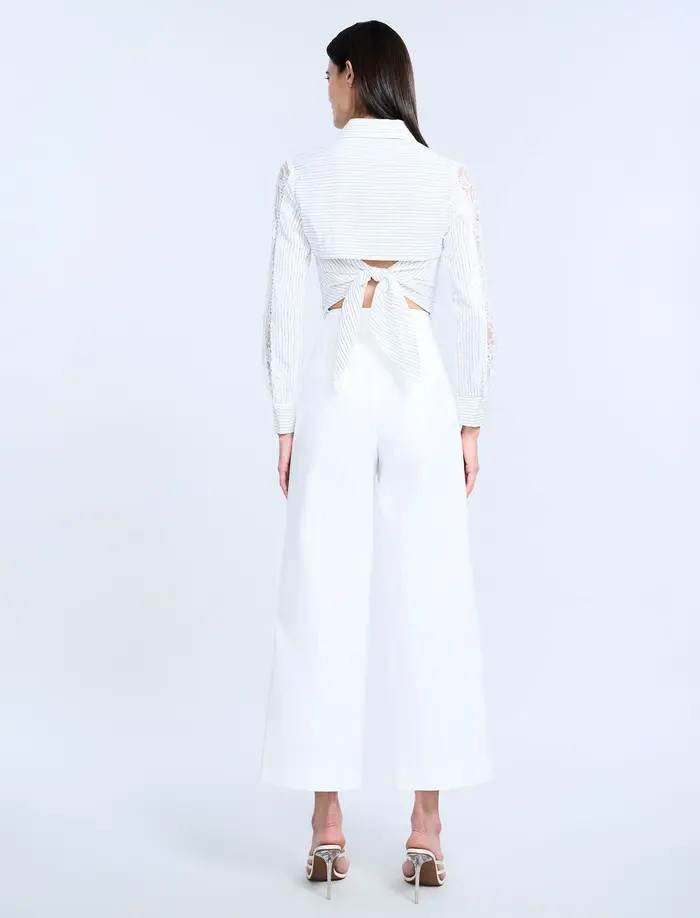 Lace Stripe Tie Back Top | Nordstrom