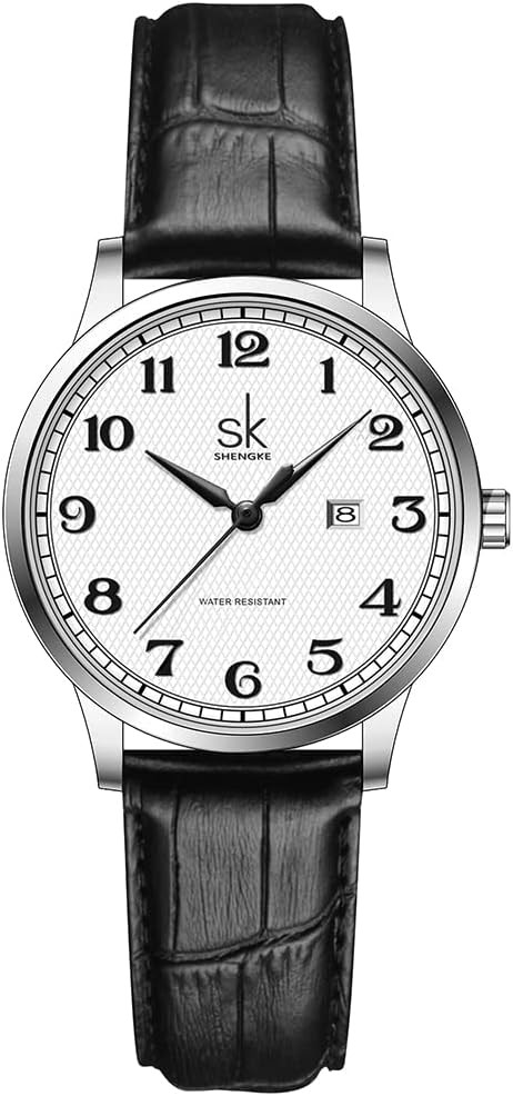SK Classic Business Women Watches with Stainless Steel Band and Genuine Leather Elegant Ladies Ca... | Amazon (US)