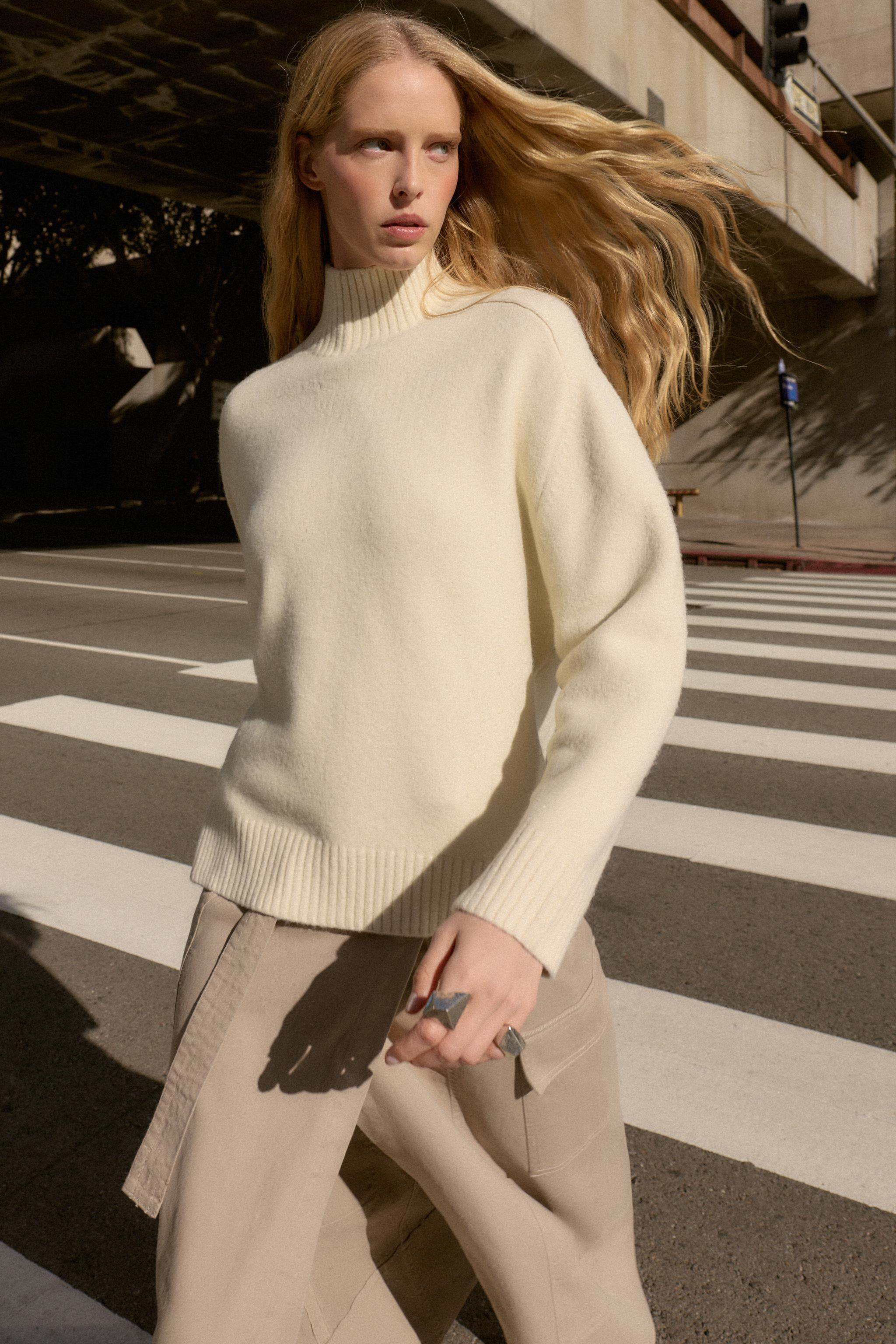 PLAIN KNIT HIGH NECK JUMPER | Zara US