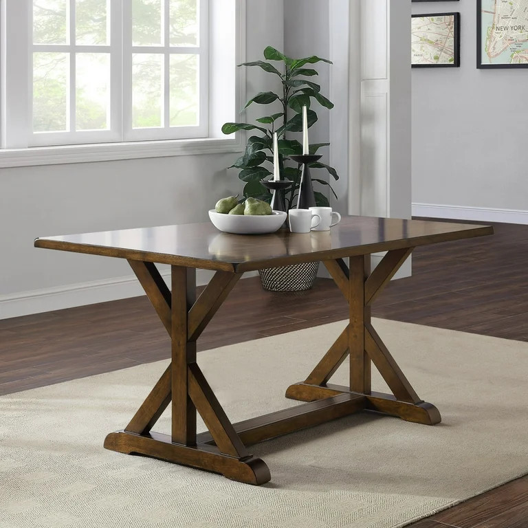 Better Homes & Gardens Granary Modern Farmhouse Dining Table, Dark Brown | Walmart (US)