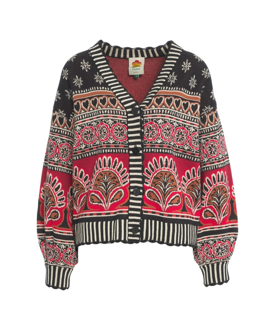 Ethnic-Pattern Cardigan With V-Neck | Shop Simon