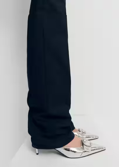 MANGO - Metallic heeled shoe with buckle silver - 36 - Woman | Mango (US/MX/AU)