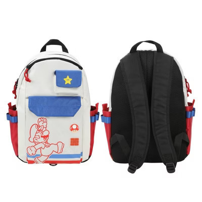 Super Mario Bros Mario Jump Pose 19" White Backpack | Target