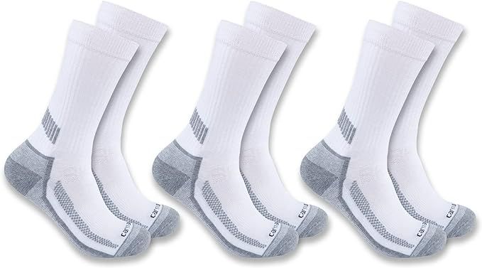 Carhartt mens Men's Force Performance Work Socks 3 Pair Pack | Amazon (US)
