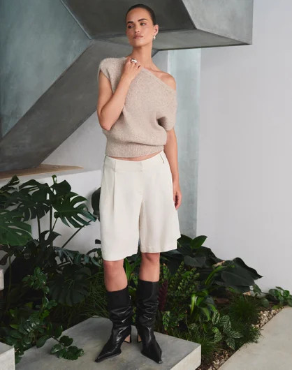 EDT. Lyocell Linen Blend Tailored Longline Short | Glassons (Australia)