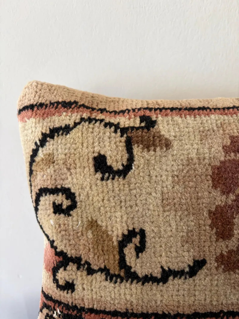 Vintage Turkish Kilim Pillow Cover, Handwoven Wool Lumbar Pillow 12x20 - Etsy | Etsy (Global)
