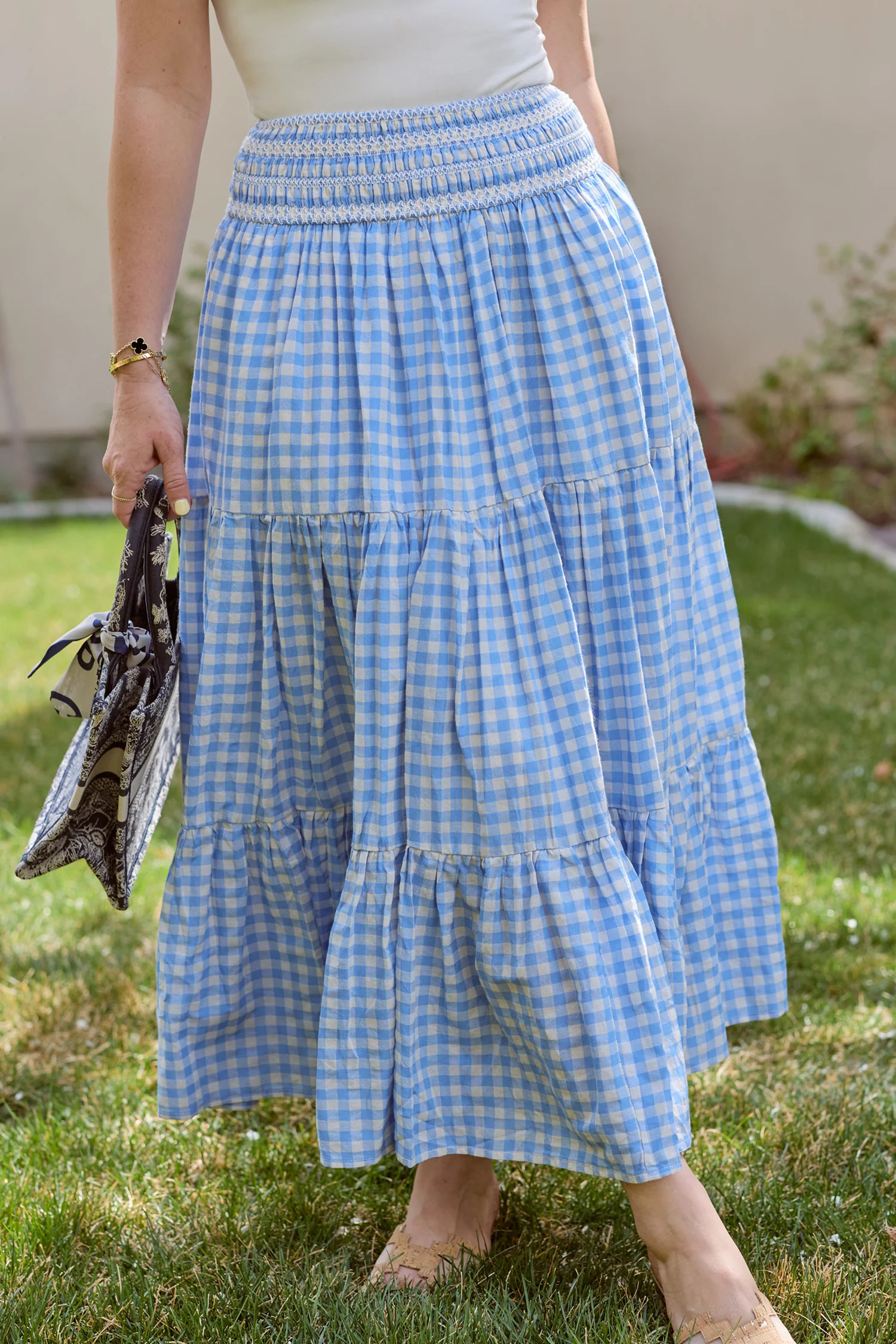 Zoey Skirt in Blue Gingham | Ivy City Co