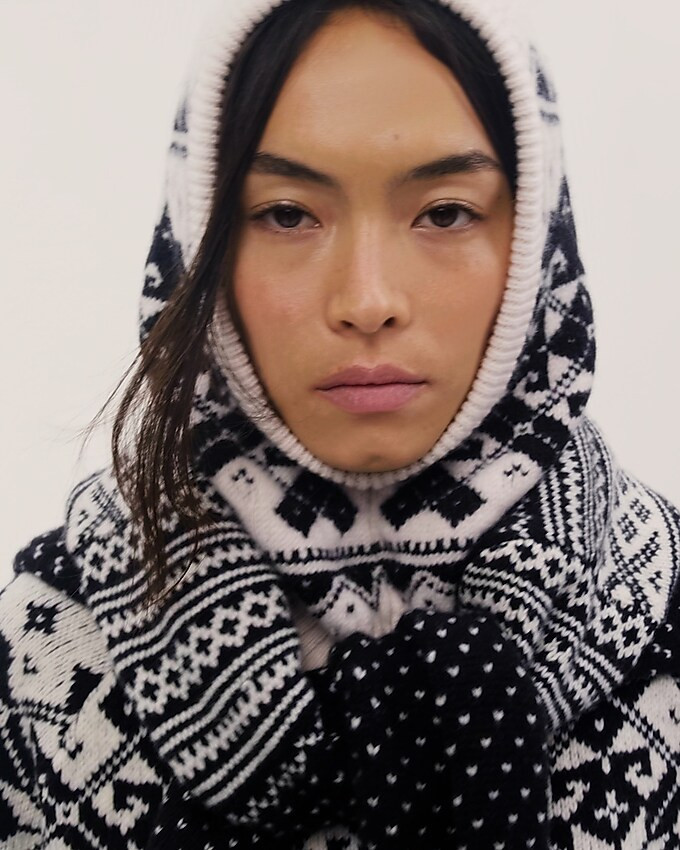 Fair Isle snowflake mockneck sweater in vintage wool | J. Crew US