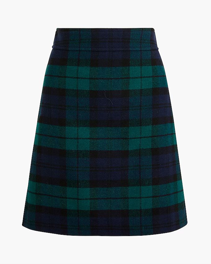 Wool-blend mini skirt in Black Watch plaid | J.Crew Factory