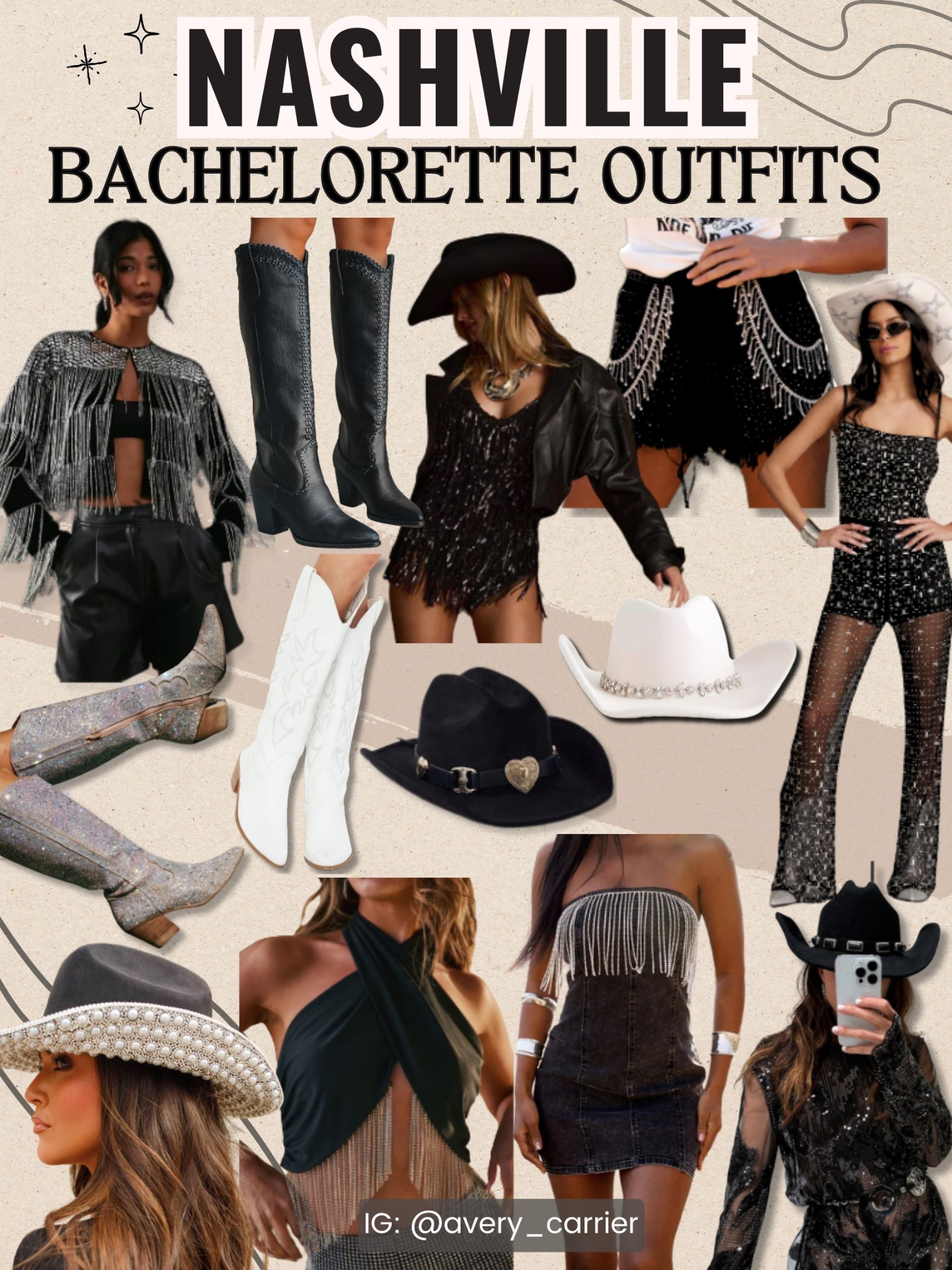 NASHVILLE BACHELORETTE OUTFITS 🖤✨ RUN before these looks sell out ‼️

— festival outfits, western outfit ideas, country concert outfits, bachelorette party western theme, white cowboy boots, black outfits, cowgirl outfit theme new western style, cowboy hat 

#LTKParties #LTKFestival #LTKShoeCrush