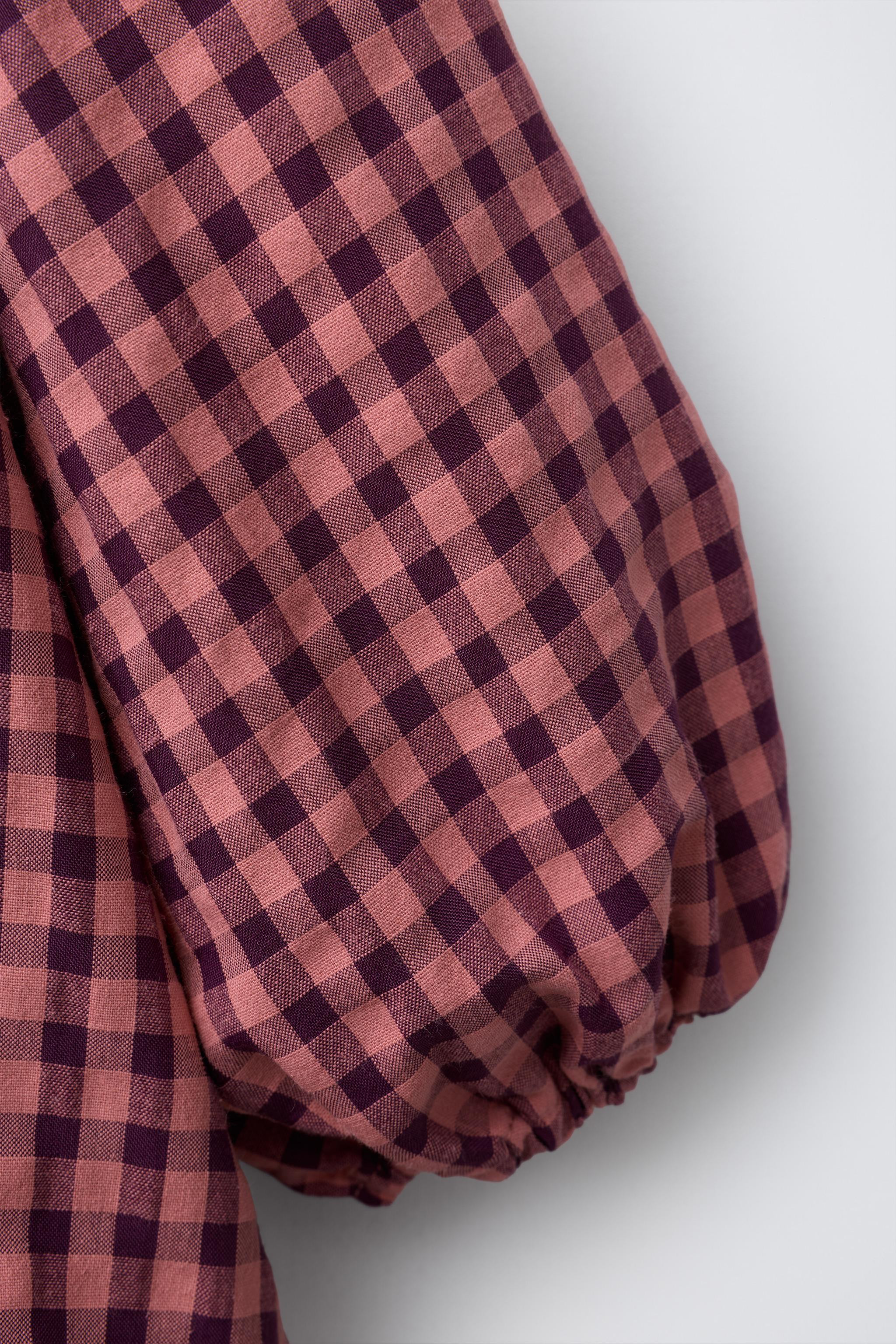 RUFFLE GINGHAM DRESS | Zara US