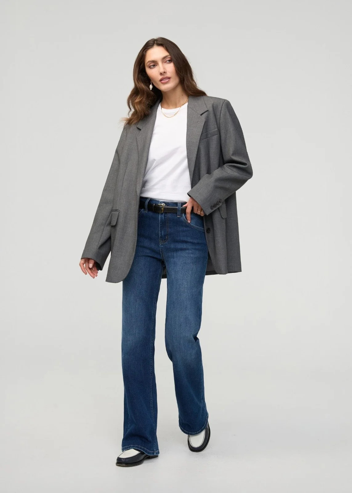 Performance Denim+ High Rise Wide Leg - Night Harbour | DUER
