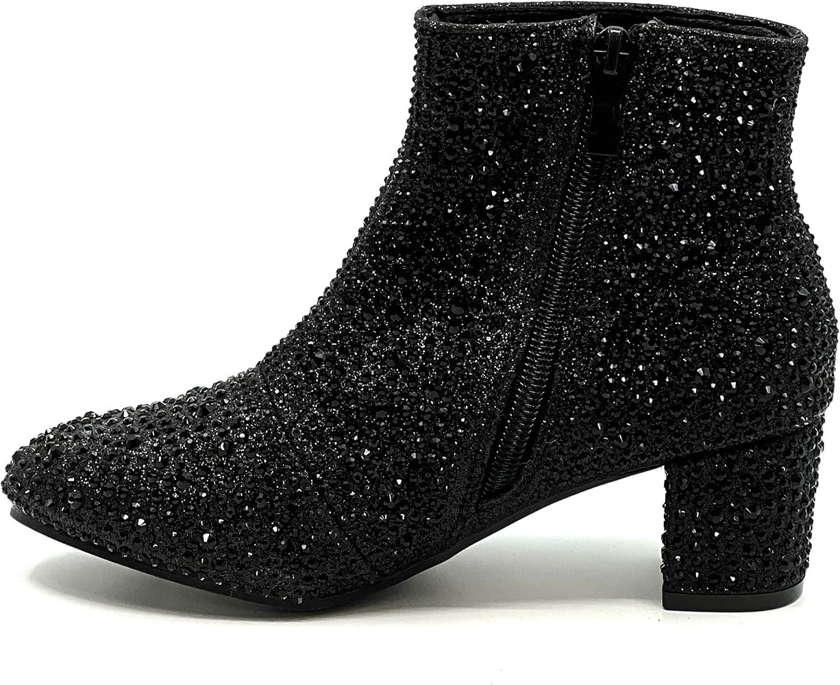 Forever Kids Rhinestone Ankle booties | Amazon (US)