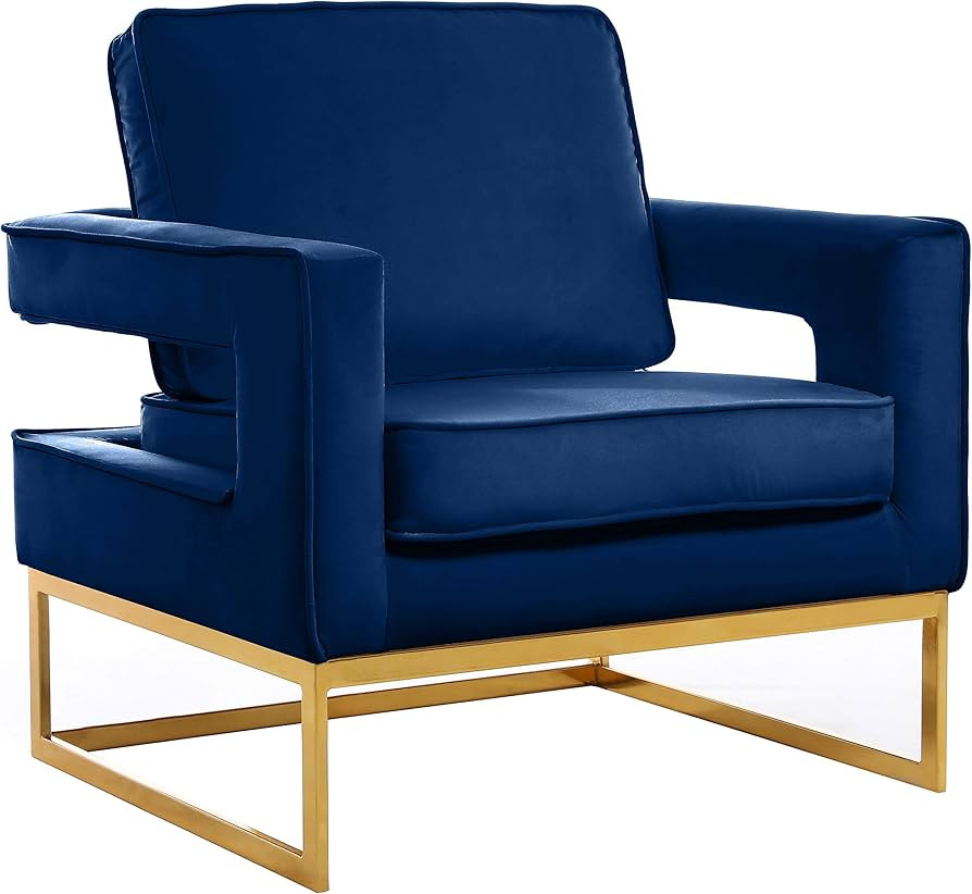 Meridian Furniture Noah Collection Modern | Contemporary Velvet Upholstered Accent Chair with Dur... | Amazon (US)