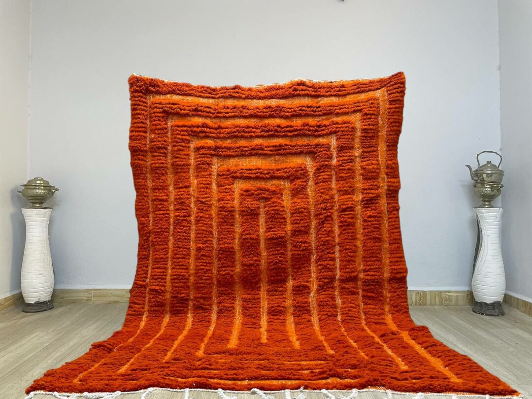 AMAZING ORANGE MOROCCAN Rug Handmade Morrocan Rug, Authentic Berber Rug, Bohemian Style Rug for L... | Etsy (US)