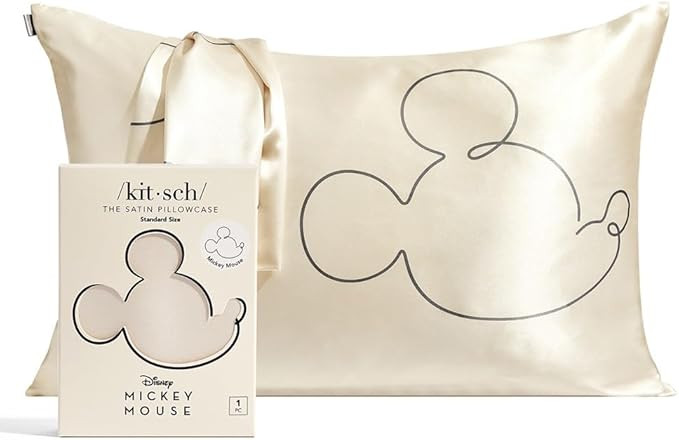 Kitsch Disney Mickey Mouse Satin Pillowcase with Zipper Softer Than Silk, Cooling Pillow Case for... | Amazon (US)