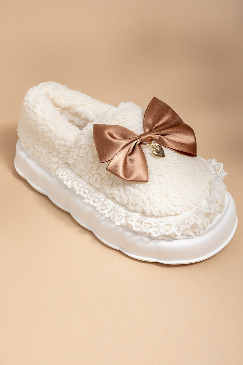 Ella Bow And Charm Slippers | Francesca's