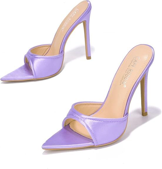 Cape Robbin Kameron Women's Stiletto Slip On Heels, Pointed Toe Heeled Sandals with Faux Rhinesto... | Amazon (US)
