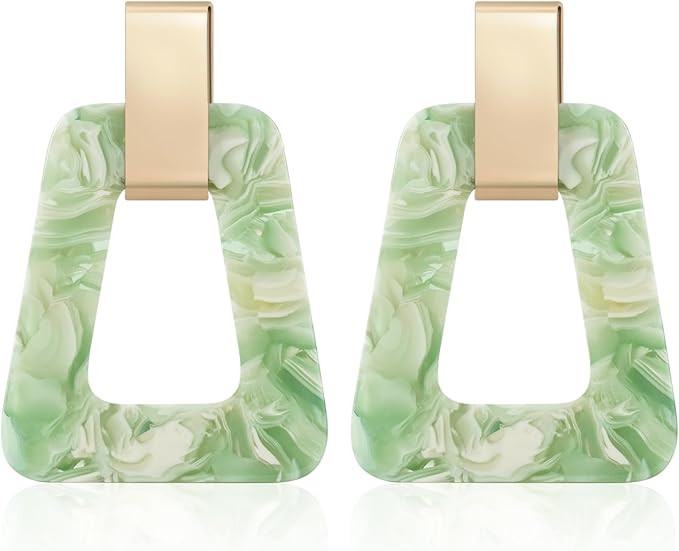 Acrylic Geometric Statement Earrings - Mottled Resin Lightweight Dangle Earrings for Party or Vac... | Amazon (CA)