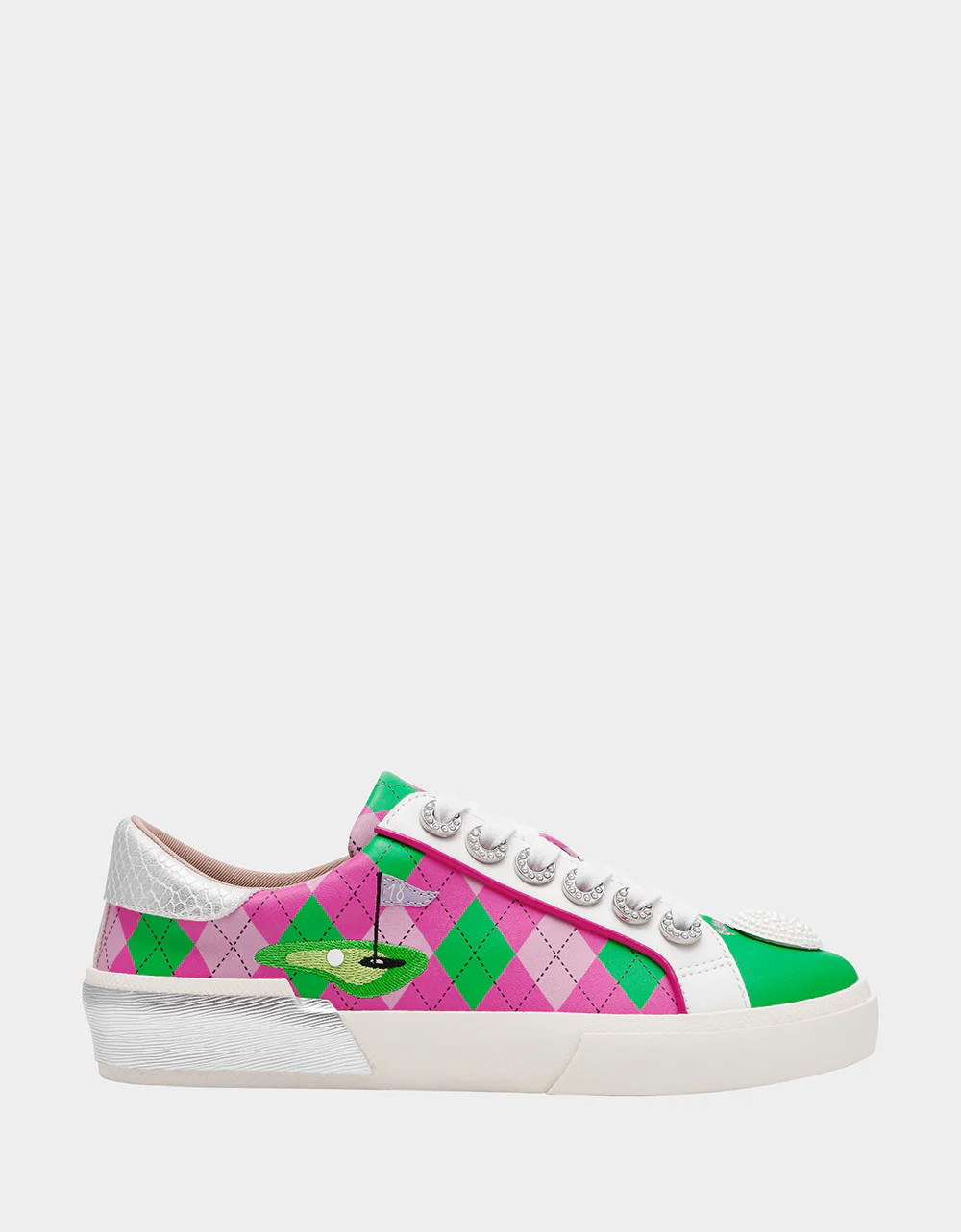 SHERRIE PINK/GREEN MULTI Women's Low-Top Lace-Up Sneaker | Betsey Johnson