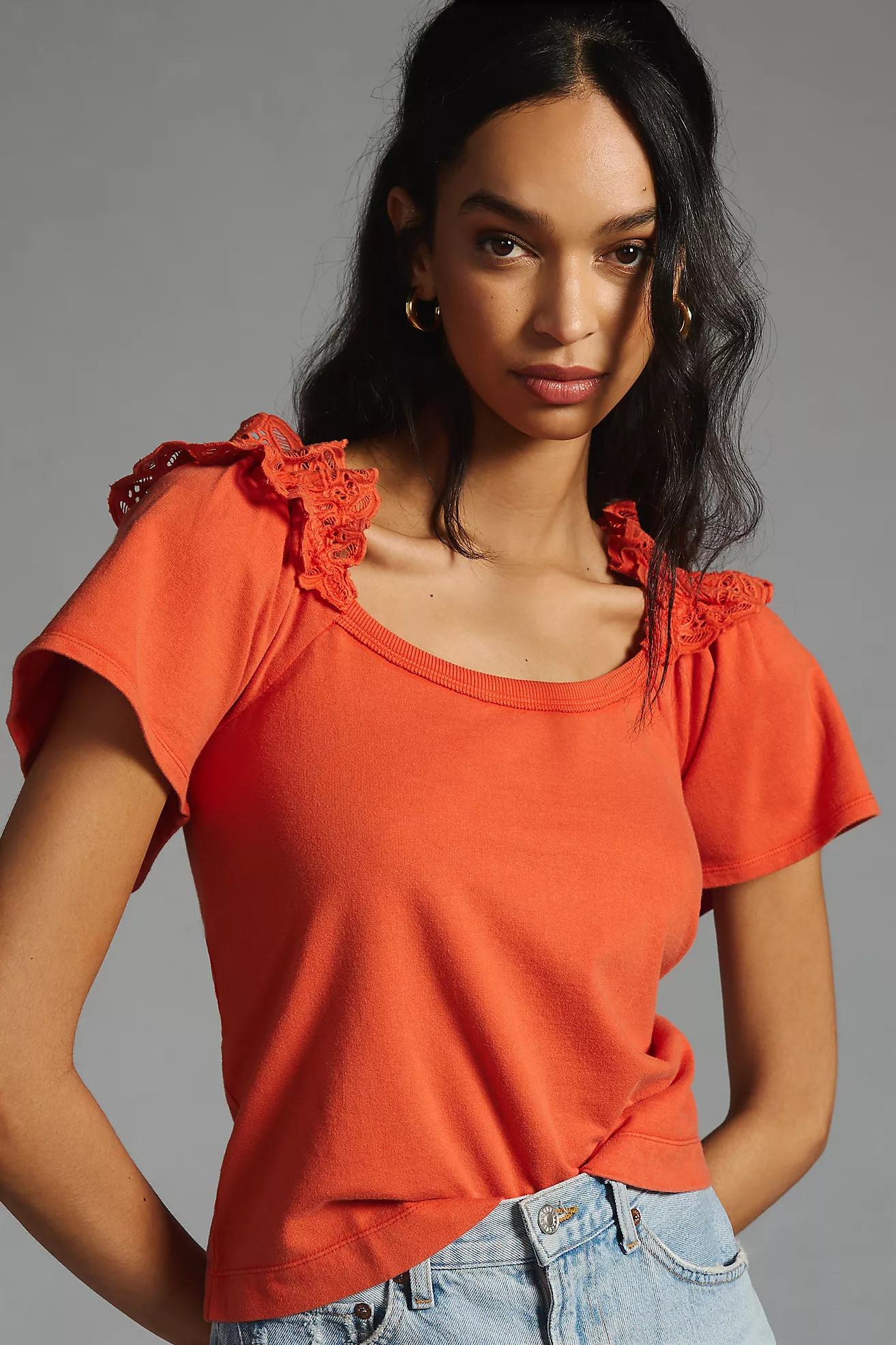 Pilcro Eyelet Ruffle Top | Anthropologie (US)