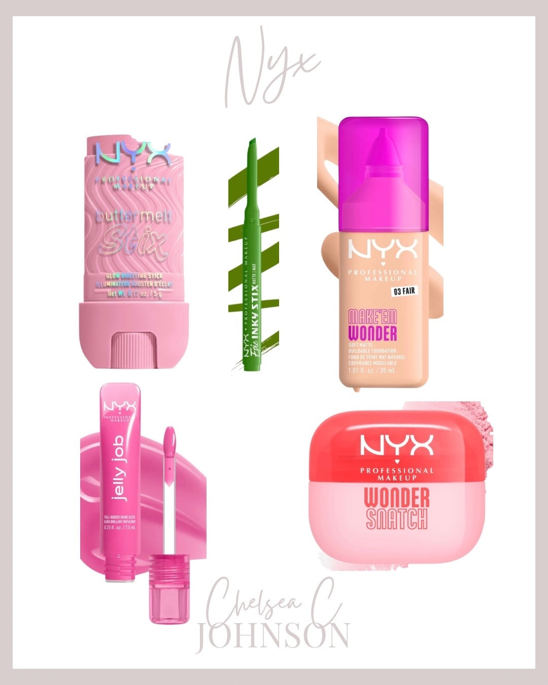 New NYX products- setting powder, foundation, eyeliner, highlighter and lip gloss  

#LTKBeauty #LTKSaleAlert