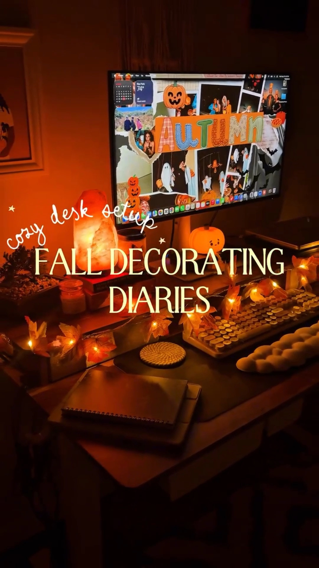 fall decorating diaries ep. 5 🍂💻

because apparently the desk where I answer emails all day also needed its own fall makeover 🫶 warm lights, fall leaves & all the cozy colors to make working from home feel a little more ✨romanticized✨

slowly turning every little corner of my home into fall and I have zero plans of stopping anytime soon 🍁

save this for some cozy fall desk setup inspo 🤎
•
•
•
•
•
•
•
•
cozy fall desk setup • fall desk decor • fall decorating ideas • cozy home decor • fall home decor • cozy workspace • work from home desk setup • autumn home decor
