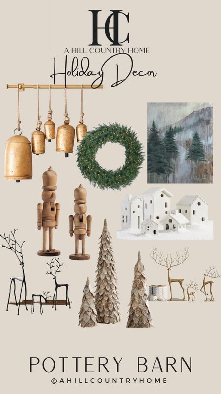 Holidays are here and here are some of the most beautiful and timeless Christmas decor pieces from Pottery barn- Christmas wreath- Christmas tree-brass reindeer-brass bells 

#LTKSeasonal #LTKhome #LTKHoliday