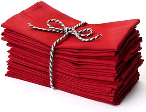Perlli Christmas Red Cloth Dinner Napkins Kitchen Cloth Napkins 12 Pack 18X18 Inches Cotton Blend... | Amazon (US)