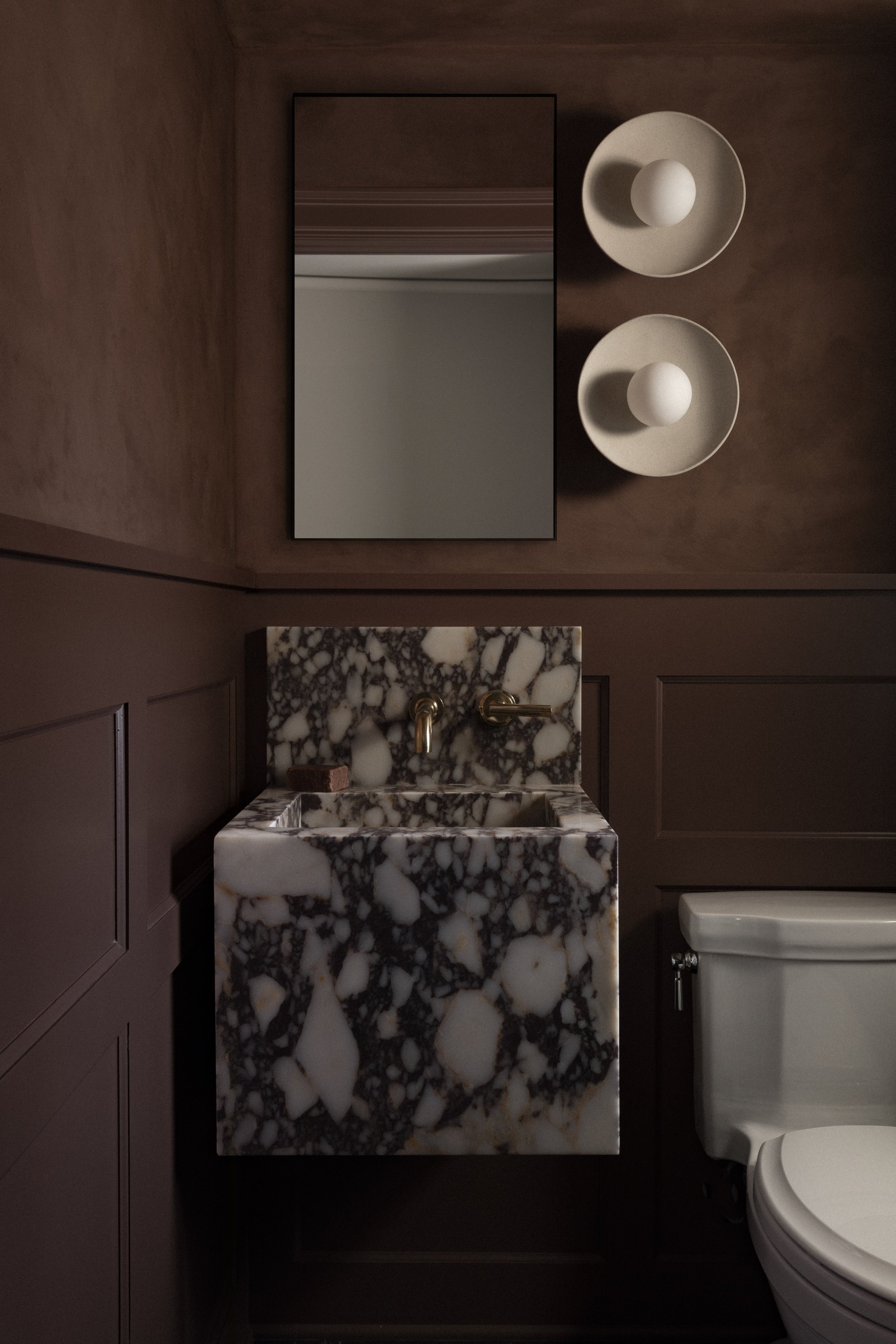 Elegant Dark Marble Sink and Modern Lighting Powder Room

#LTKstyletip #LTKcasa #LTKcanada