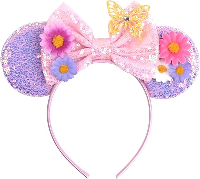 MADO Rapunzel Pink Mouse Ears Headband for Women Girls, Princess Ears for Adult Kids, Hair Access... | Amazon (US)