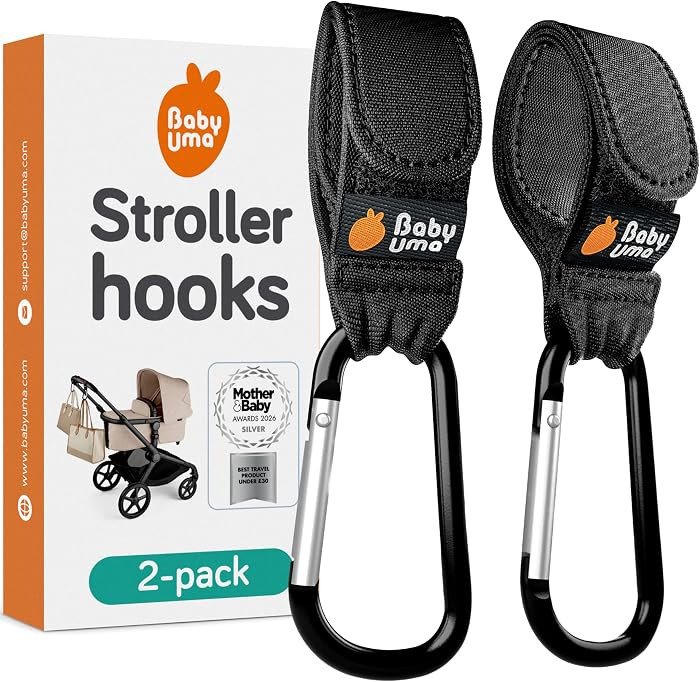 Baby Uma Stroller Hooks for Bags (2 Pack) - Non-Slip, One-Hand Use, 11 lb | Amazon (US)