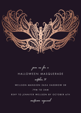 "Glamour and Lace" - Customizable Foil-pressed Party Invitation in Purple or Gold by Cassandra Im... | Minted