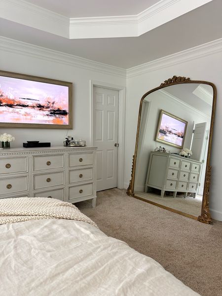 Anthropologie primrose mirror, Gustavian dresser, Swedish, frame tv deco tv frame 

#LTKHome