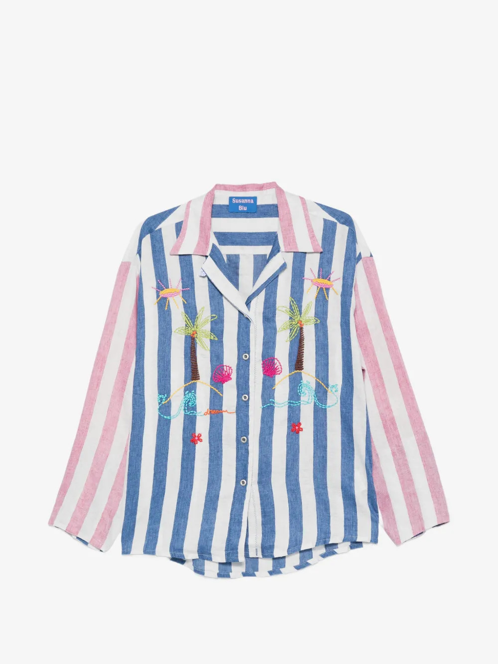 striped embroidered shirt | Farfetch Global