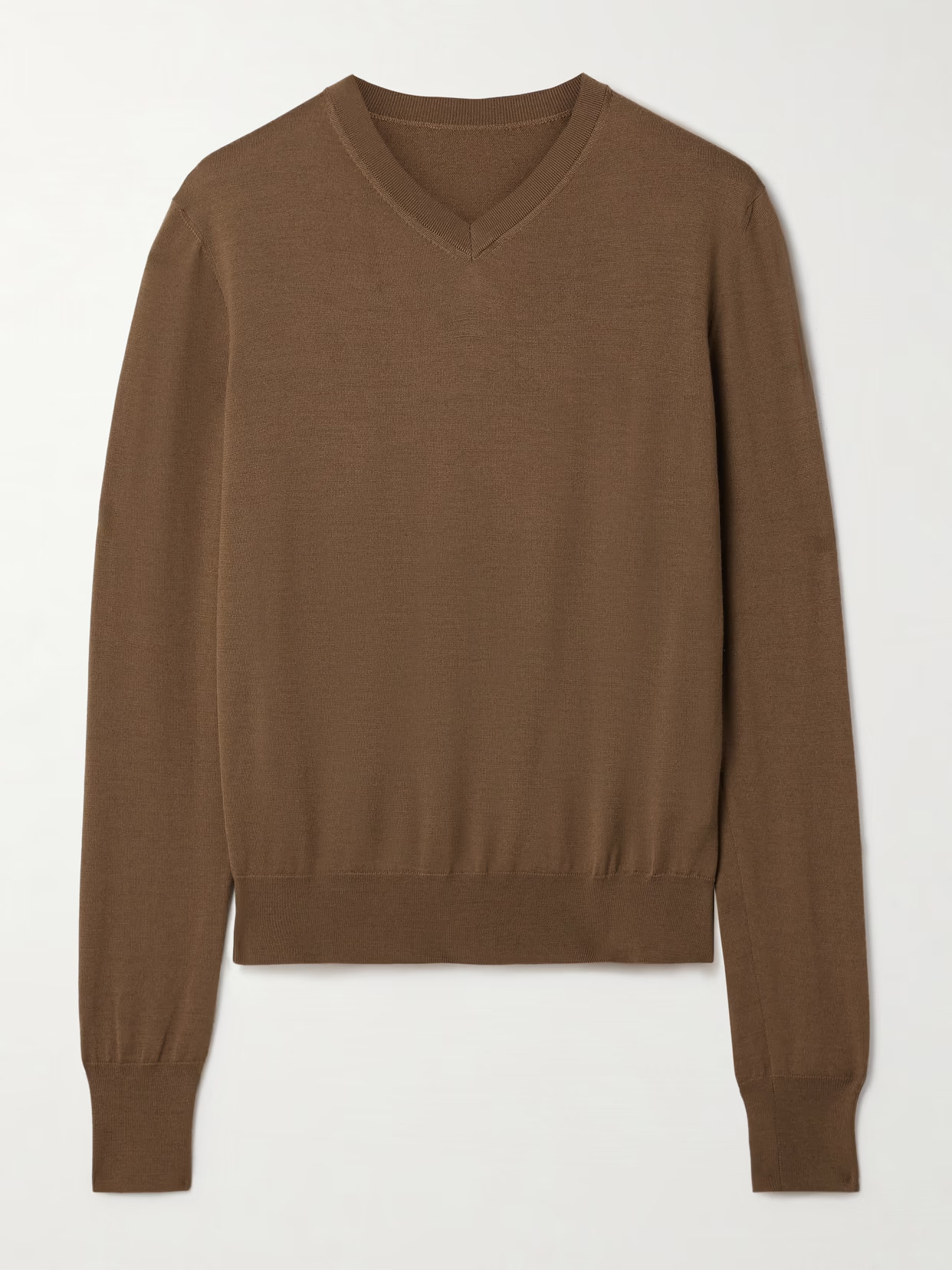KHAITE - Senta Wool-blend Sweater - Brown | NET-A-PORTER (US)