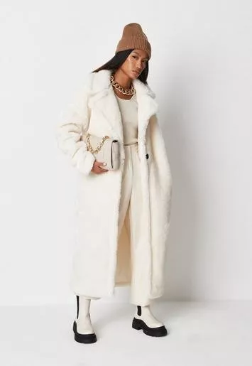 Missguided White Teddy Borg Seam curated on LTK