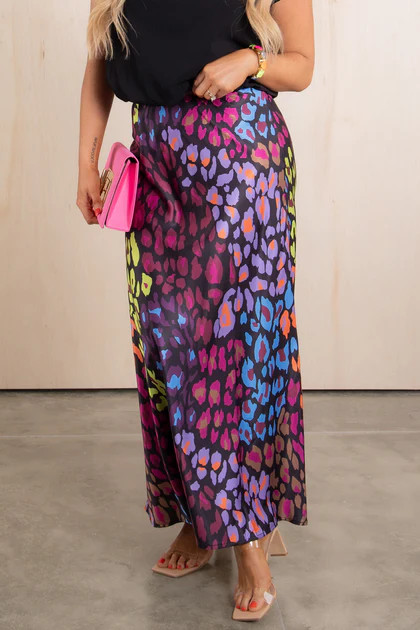 Frankie Multi Color Leopard Print Maxi Skirt | The Willow Tree