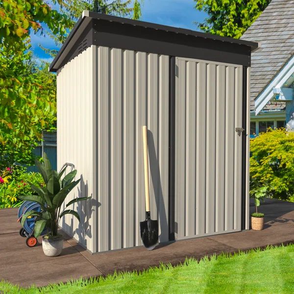 5 ft. W x 3 ft. D Metal Lean-To Storage Shed | Wayfair North America
