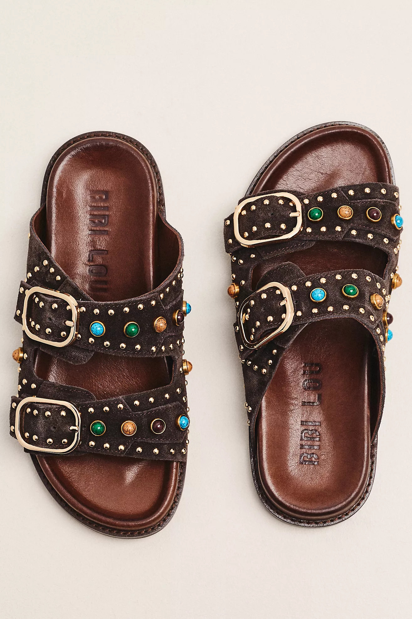 Bibi Lou Studded Double-Strap Slides | Anthropologie (US)