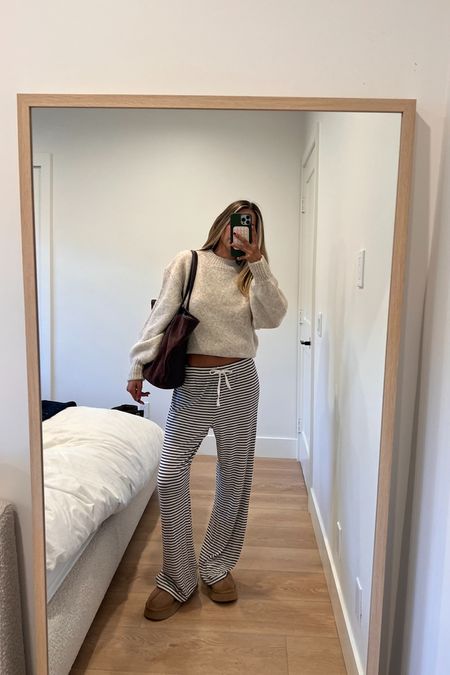 Cozy everyday. Sweater and pants are from z supply! Bag is j crew 