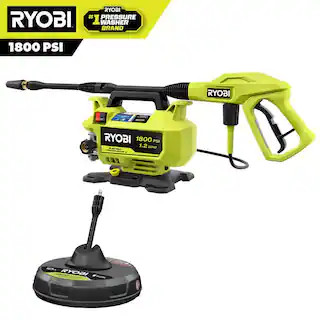 RYOBI 1800 PSI 1.2 GPM Cold Water Electric Pressure Washer with Surface Cleaner RY141803-RY31012 ... | The Home Depot