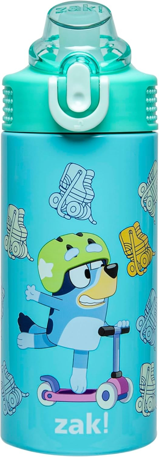 Zak Designs Bluey Sage Kids Water Bottle For School or Travel, 14oz Stainless Steel Water Bottle ... | Amazon (US)