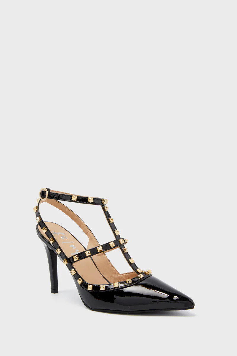 Black Elodie Studded Heels | Tuckernuck (US)