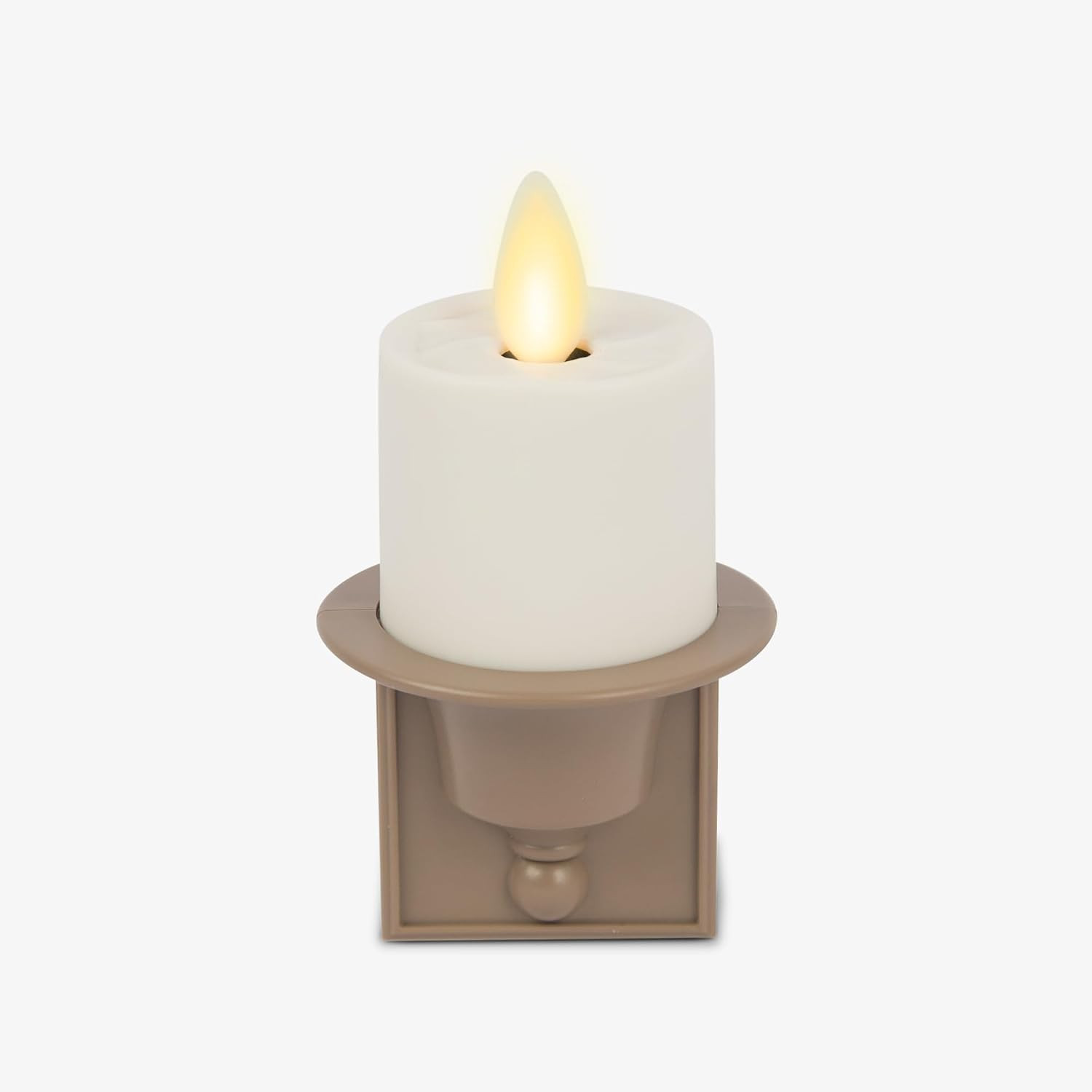 Luminara Flameless Candle Nightlight w/Dusk to Dawn Light Dark Auto Sensor, Timeless Taupe Wall Plug Indoor Night LED Light w/Real-Flame Effect Technology, Bathroom Bedroom Hallway, No Remote Needed | Amazon (US)