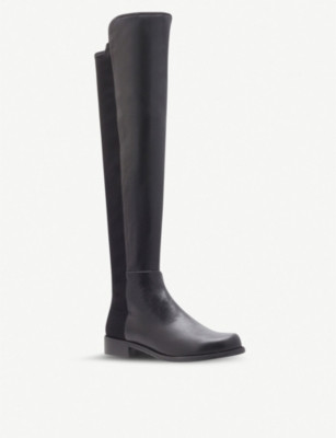 50/50 knee high suede and leather boots | Selfridges