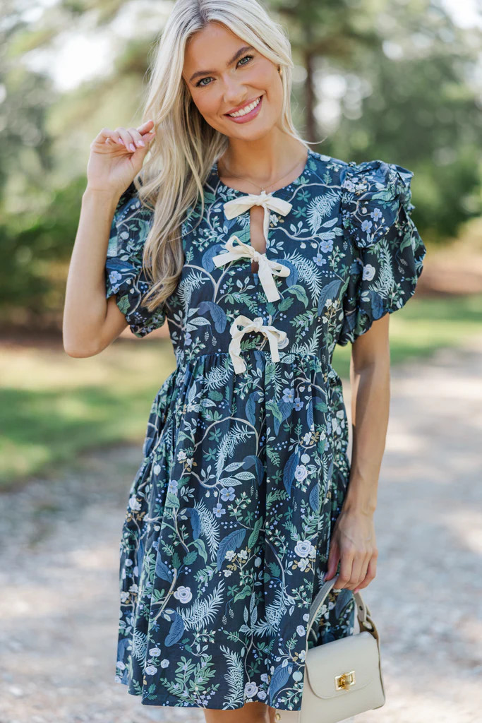 It's In The Wind Indigo Blue Floral Dress | The Mint Julep Boutique