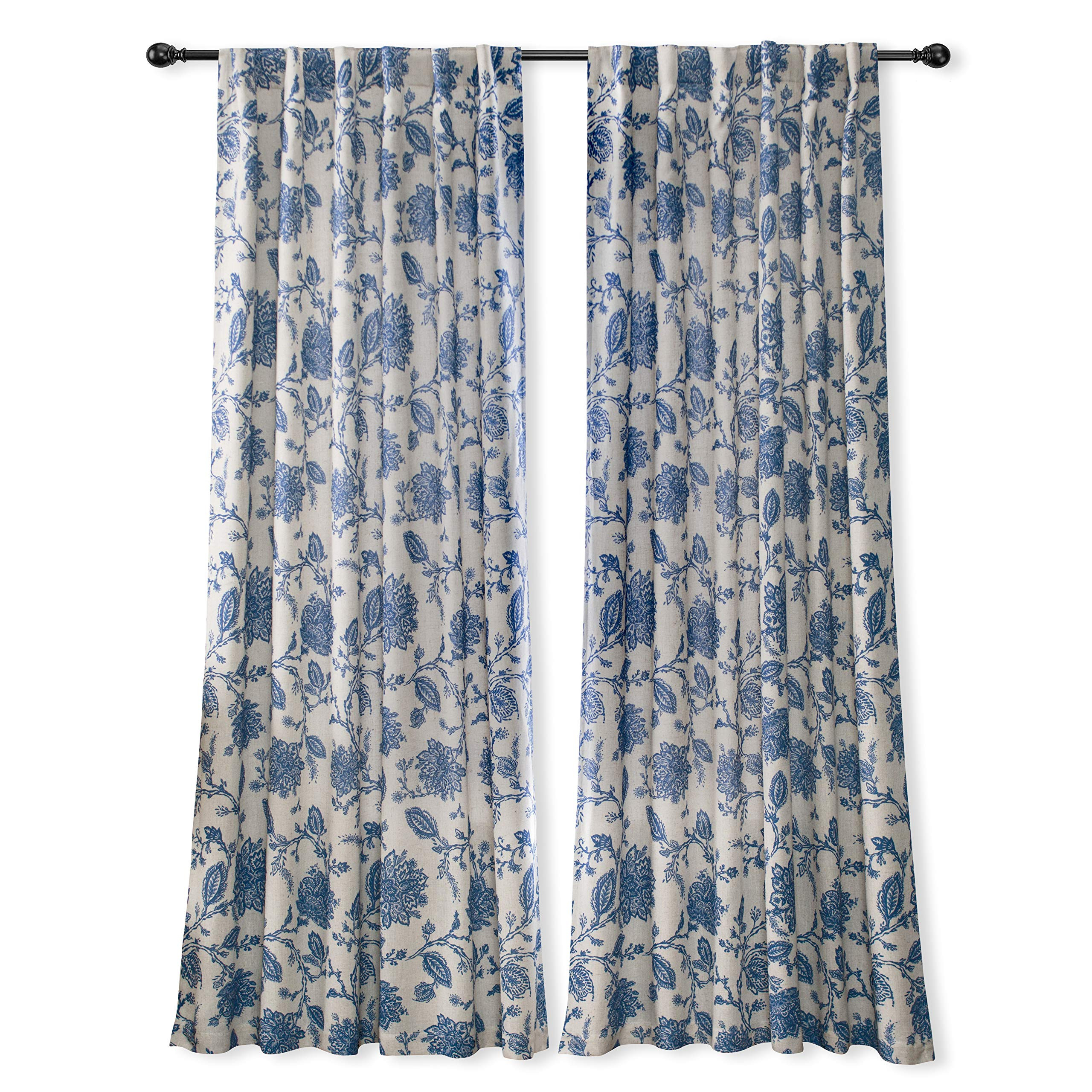 DriftAway Linen Floral Paisley Navy Blue Blackout Curtains for Living Room Bedroom 84 Inch Length... | Amazon (US)