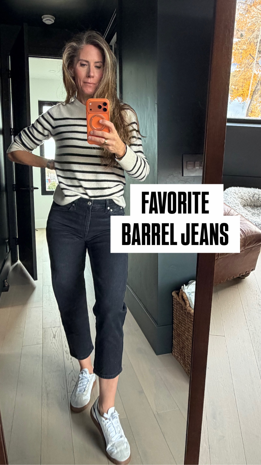 Favorite AYR barrel jeans with my go to cashmere crew and fav Pumas for Sunday activities around townn

#LTKmomlife #LTKStyleTip #LTKOver40